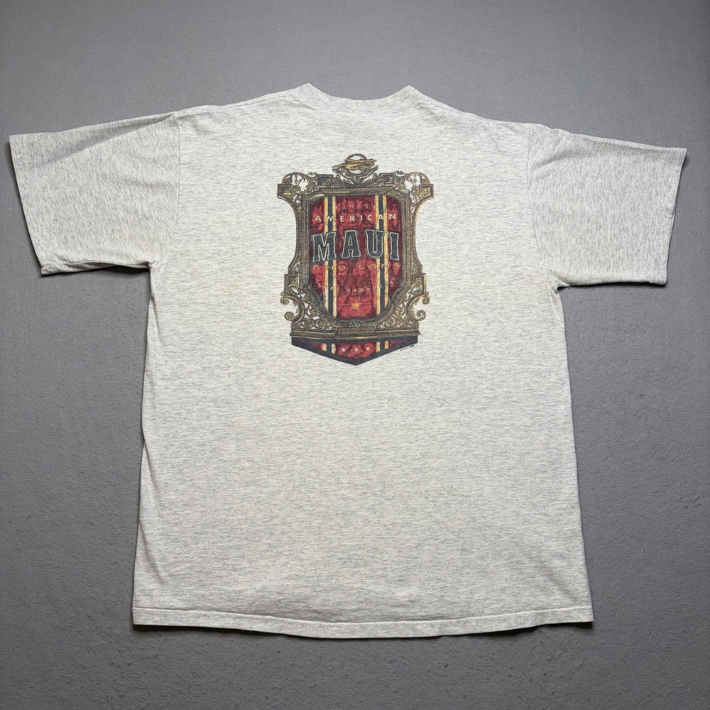 Maui and Sons T-Shirt Mens XXL Grey‎ 1996 Vintage 90s Made in USA Surf Graphic